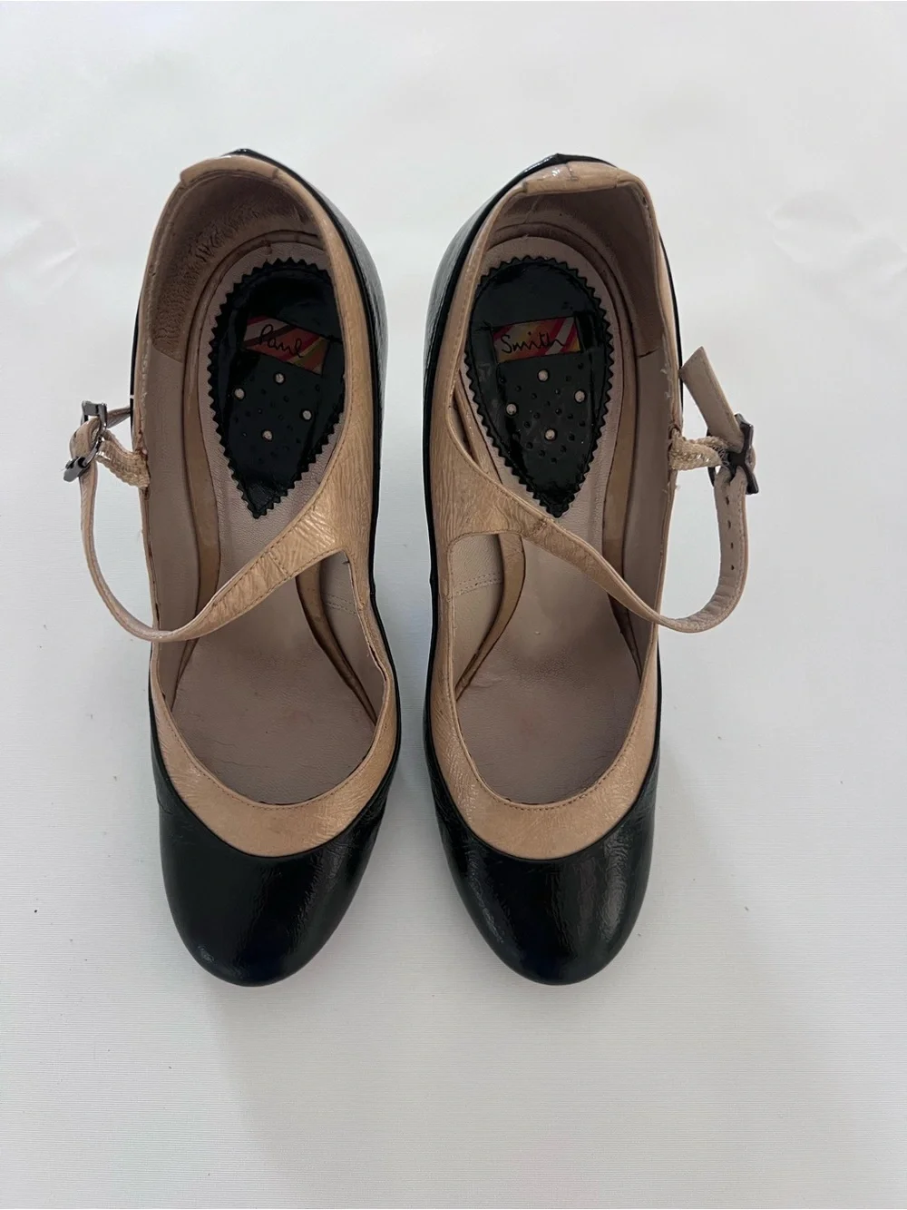 Paul Smith Mary Jane Leather Pumps – Black & Beige – EU 36 – Made in Italy